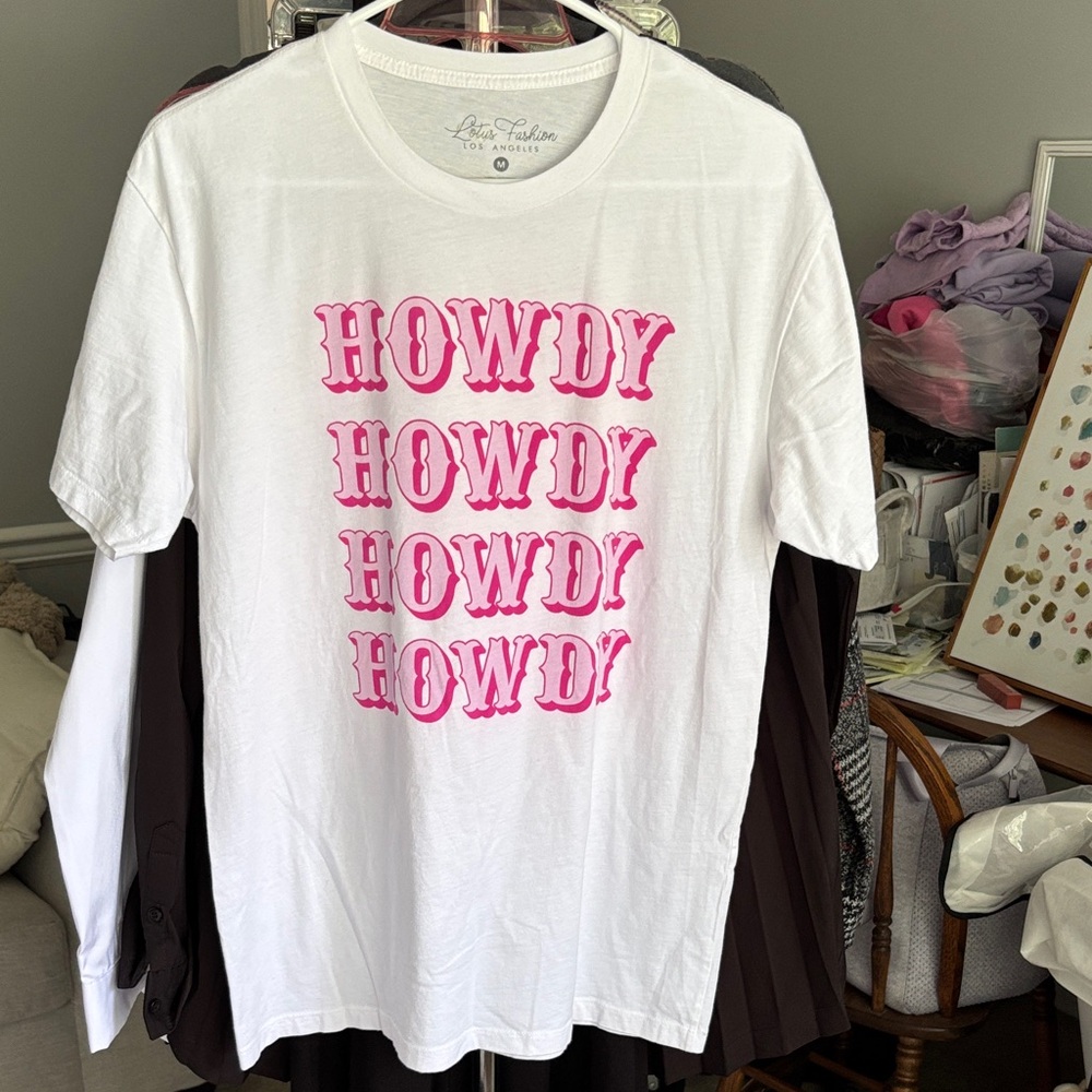 White and Pink Graphic Tee
